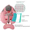 AnjeeIOT Mambobaby Float with Canopy Baby Float Non-Inflatable Baby Pool Float Solid Swimming Float Upgraded Add Tail Never Flip Over for Infant 3-24 Months, Pink view 2
