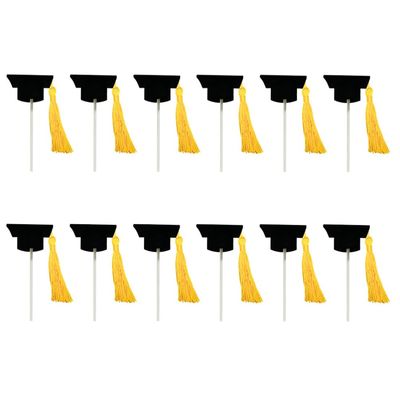12pcs Graduation Cap Cake Toppers Chic Graduation for Cakes for Celebrating Graduates Fun