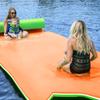3 Layers XPE Foam Floating Mat Water Mat, 9/12 Ft Tear-Resistant Lily Pad Lilly Pad Water Matt, Lily Pad Floating Swim Mat for Lake, Ocean, Beach, River (Orange, 9Ft X 6Ft) view 1