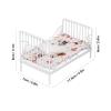 1:12 Scale Dollhouse, Furniture Mini Bed Set Decorative Pillow Metal Frame Lifelike Miniature Bed White (Bunny Pattern) Metal Dollhouse view 4