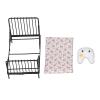 1:12 Miniature Bed, Mini Children Metal Bed Miniature Dollhouse Bedroom Accessory Dollhouse European Style Black Bedroom Furniture (Type A) 1 12Set view 2