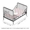 1:12 Miniature Bed, Mini Children Metal Bed Miniature Dollhouse Bedroom Accessory Dollhouse European Style Black Bedroom Furniture (Type A) 1 12Set view 4