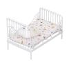 1:12 Scale Dollhouse, Furniture Mini Bed Set Decorative Pillow Metal Frame Lifelike Miniature Bed White (Star Pattern) Mini Doll view 1