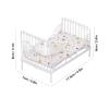 1:12 Scale Dollhouse, Furniture Mini Bed Set Decorative Pillow Metal Frame Lifelike Miniature Bed White (Star Pattern) Mini Doll view 4