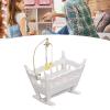 1:12 Dollhouse Baby Bed, Dollhouse Decoration High Simulation Miniature Wooden Bed for Baby Toddlers Doll Bed view 4