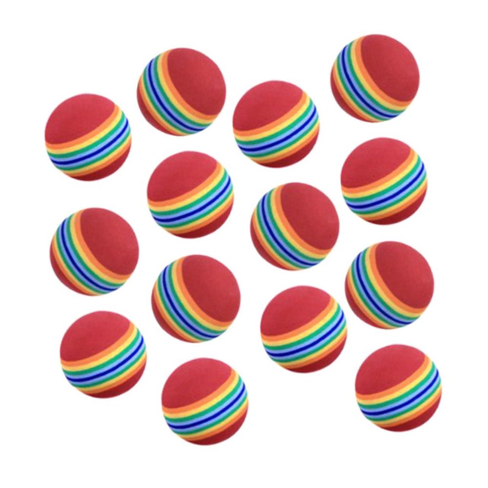 BESPORTBLE Soft Golf Balls Practice Set 20pcs Eva Training Balls 40mm Vibrant Rainbow Pattern for Practice