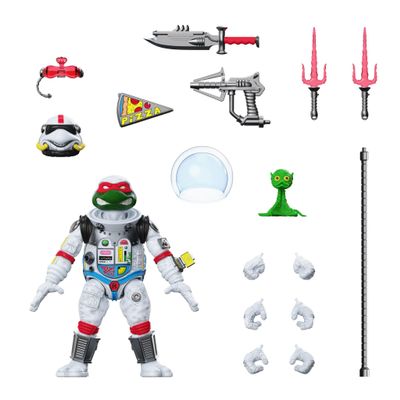 Super7 ULTIMATES! Teenage Mutant Ninja Turtles Space Cadet Raphael - 7" TMNT Action Figure with Accessories Classic Cartoon Collectibles