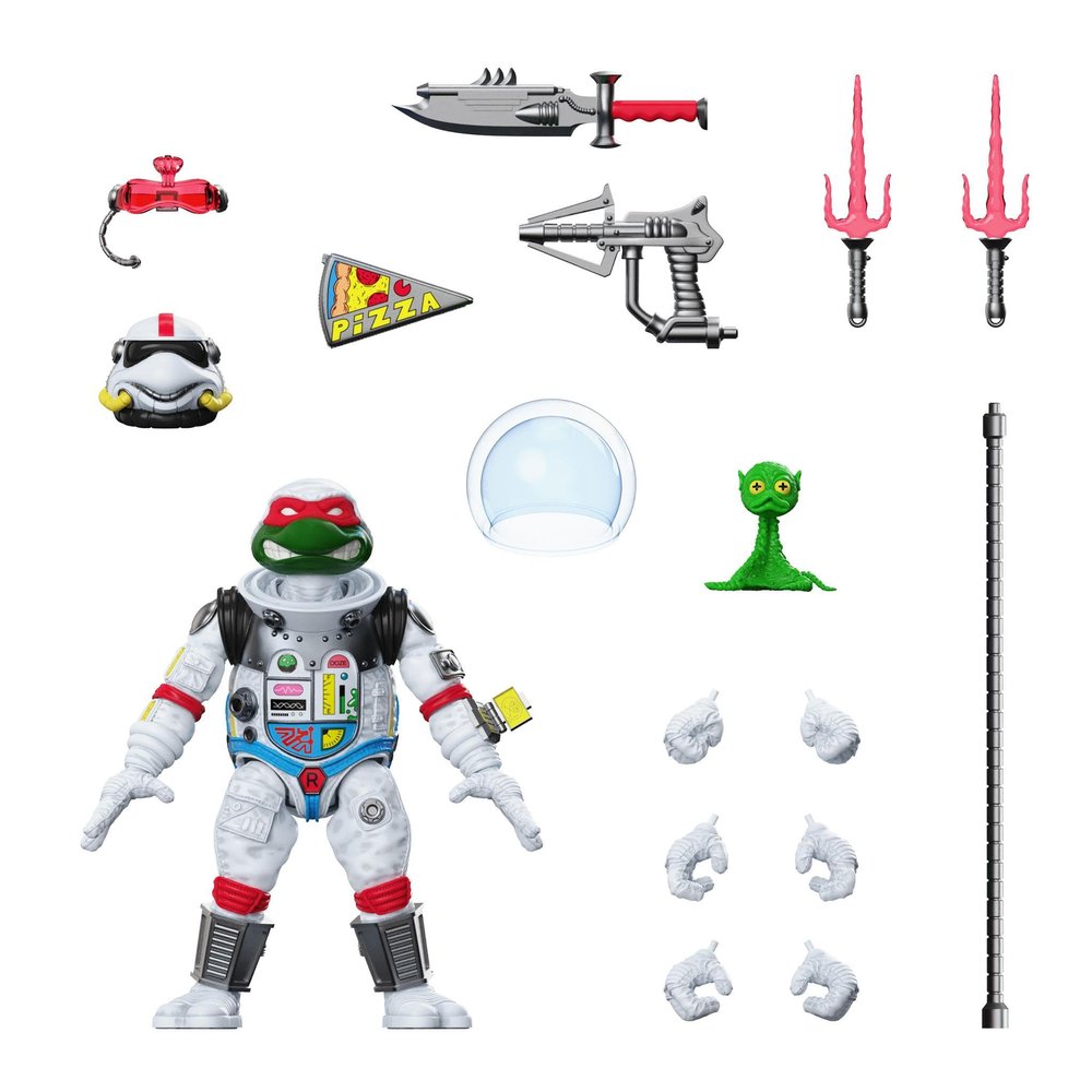 Super7 ULTIMATES! Teenage Mutant Ninja Turtles Space Cadet Raphael - 7" TMNT Action Figure with Accessories Classic Cartoon Collectibles