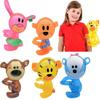 Hug Me Inflatable Safari Wild Zoo Animals (24 Pack)  Hugging Arms Tiger, Monkey, Rabbit, Bunny, Teddy Bear Jungle Party Decorations view 1