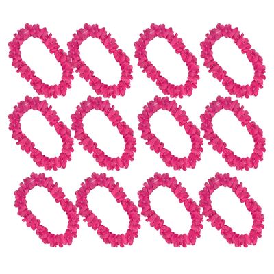 blinkee 12 Pack Hawaiian Luau Party Pink Flower Lei Necklace - 36" Eco-Friendly Tropical Accessory for Summer Celebrations and Themed Parties