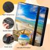 Trading Card Binder 4-pocket Card Holder Binder for Pokemon Baseball Football Hockey Sport Mtg TCG YUGIOH Card Binder Album 240 Cards Side Load + Elastic Band-Beautiful Beach Seashells view 4
