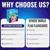 Zastic! World Flags Flashcards - 245 Country Flags, Capitals, Languages & Continents - Gloss Laminated Kids Geography Flash Cards view 3