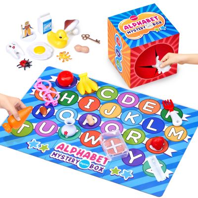 JoyCat Mystery Alphabet Box for Kids 26 PCS Letters Sorting Matching Game Activities Letter Sounds Fine Motor Learning Toys for Preschool Kindergarten Classroom - Halloween