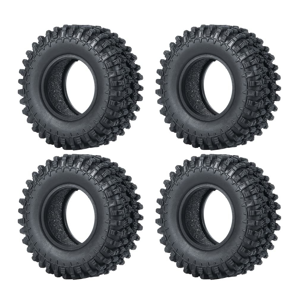 4Pcs 1.0" Soft Rubber Tires for Axial SCX24 90081 Deadbolt AX00001 AXI00002 1/24 RC Crawler Car Truck Parts Accessories (Color : 50mm)