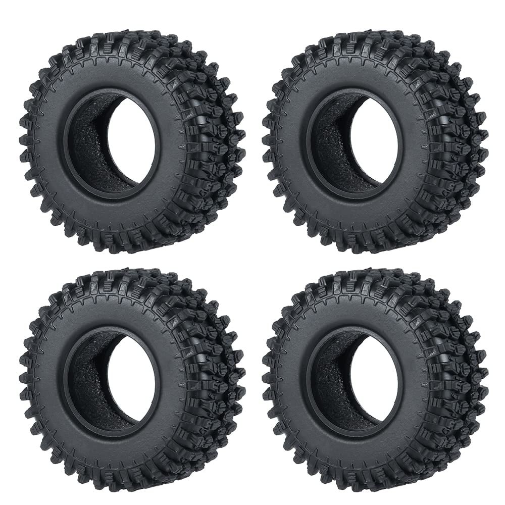 4Pcs 1.0" Soft Rubber Tires for Axial SCX24 90081 Deadbolt AX00001 AXI00002 1/24 RC Crawler Car Truck Parts Accessories (Color : 54mm)