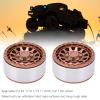 Tyenaza RC Car Wheel Hub, 4pcs Beadlock RC Car Wheel Hub Set 1.9in Aluminum Alloy Tire Rim for 1/10 1/12 1/14 Remote Control Cars(Brown) view 3