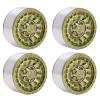 Tyenaza RC Car Wheel Hub, 4pcs Beadlock RC Car Wheel Hub Set 1.9in Aluminum Alloy Tire Rim for 1/10 1/12 1/14 Remote Control Cars(Light Green) view 1