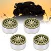 Tyenaza RC Car Wheel Hub, 4pcs Beadlock RC Car Wheel Hub Set 1.9in Aluminum Alloy Tire Rim for 1/10 1/12 1/14 Remote Control Cars(Light Green) view 4