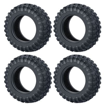 4Pcs Beadlock Soft Rubber Tires Tyres with Insert Foam for Kyosho Jimny 1/18 RC Crawler Car Truck Model Upgrade Parts (Color : 4Pcs 42mm)