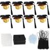 Gyufise 36Pcs Graduation Decorations 2026 Graduation Cap Cupcake Toppers Chocolate Decorations Mini Grad Cap Decor with Tassel Adhesive Dots for Class of 2026 Congrats Grad Black view 1