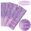 3 Pieces Purple Silver Birthday Tablecloths for Happy Birthday Party Decorations Plastic Disposable Purple Birthday Theme Table Covers for Girls Women Silver Glitter Birthday Party Supplies 54x108Inch view 4