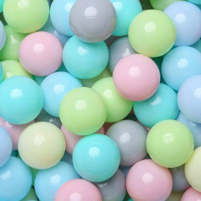 Realhaha Ball Pit Balls 100 Play Balls Plastic Balls for Baby Girls Toddlers Kids Play Tent Pool Playhouse Playpen Party Decoration, Green Gray Pink Yellow Blue