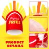 Handepo 3 Pcs Pizza Hat Taco French Fries Food Costume Hat Crazy for Cinco De Mayo, Halloween Costume Accessory Fiesta Party view 3