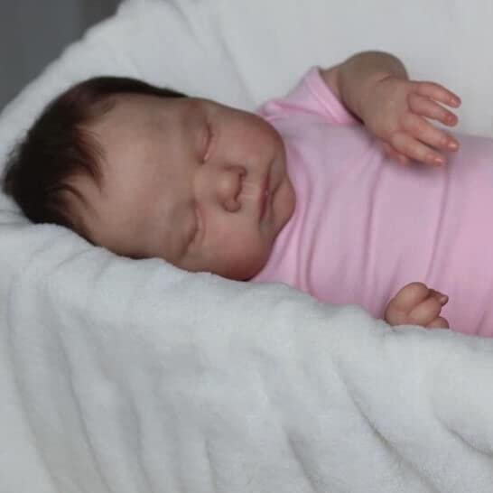 Angelbaby Cute Realistic Newborn Baby Doll 18 Inch Reborn Silicone Baby Soft Body Sleeping Infant Real Babies Feel Handmade Lifelike Doll