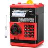 ATM Piggy Bank for Boys Girls, Vcertcpl Mini ATM Coin Bank Money Saving Box with Password, Kids Safe Money Jar for Adults with Auto Grab Bill Slot, Great Gift Toy Bank for Kids (RedBlack 02) view 1