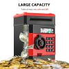 ATM Piggy Bank for Boys Girls, Vcertcpl Mini ATM Coin Bank Money Saving Box with Password, Kids Safe Money Jar for Adults with Auto Grab Bill Slot, Great Gift Toy Bank for Kids (RedBlack 02) view 4
