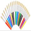 20 Pcs Kids Paint Brushes - Round & Flat, Easy Hold & Clean, Bristle Craft for Acrylic, Oil & Watercolor Paint view 1