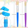 20 Pcs Kids Paint Brushes - Round & Flat, Easy Hold & Clean, Bristle Craft for Acrylic, Oil & Watercolor Paint view 2