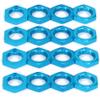 Aluminum 17mm Wheel Nut Thread 1.0mm for 1/7 1/8 RC Model Car ARRMA 6s HSP Redcat Himoto Monster Trucks Off Road Buggy Upgraded Parts 16 pcs/Set (Blue) view 2