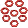 Aluminum 17mm Wheel Nut Thread 1.0mm for 1/7 1/8 RC Model Car ARRMA 6s HSP Redcat Himoto Monster Trucks Off Road Buggy Upgraded Parts 16 pcs/Set (Red) view 2