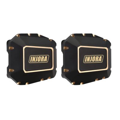 INJORA Front and Rear Axle Diff Cover Black Coating Brass Differential Axle Cover for Axial SCX10 PRO SCX10 III Upgrade 1/10 RC Crawler, 38g