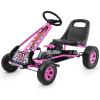 Costzon Go Kart for Kids, 4 Wheel Off-Road Pedal Go Cart w/Adjustable Seat, Steering Wheel, 2 Safety Brakes, EVA Rubber Tires, Ride-On Toys for Boys & Girls, Outdoor Racer Ride On Pedal Car (Pink) view 1