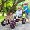 Costzon Go Kart for Kids, 4 Wheel Off-Road Pedal Go Cart w/Adjustable Seat, Steering Wheel, 2 Safety Brakes, EVA Rubber Tires, Ride-On Toys for Boys & Girls, Outdoor Racer Ride On Pedal Car (Pink) view 2