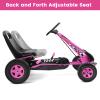 Costzon Go Kart for Kids, 4 Wheel Off-Road Pedal Go Cart w/Adjustable Seat, Steering Wheel, 2 Safety Brakes, EVA Rubber Tires, Ride-On Toys for Boys & Girls, Outdoor Racer Ride On Pedal Car (Pink) view 3