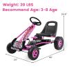 Costzon Go Kart for Kids, 4 Wheel Off-Road Pedal Go Cart w/Adjustable Seat, Steering Wheel, 2 Safety Brakes, EVA Rubber Tires, Ride-On Toys for Boys & Girls, Outdoor Racer Ride On Pedal Car (Pink) view 4
