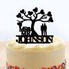Grooms Cake Toppers Personalized Mr And Mr Under Palm Tree in Beach Black Acrylic Cake Toppers Mr Mr Silhouette Custom Last Name LGBT Two Men Gifts for Anniversary Party Palm Tree view 1