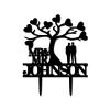 Grooms Cake Toppers Personalized Mr And Mr Under Palm Tree in Beach Black Acrylic Cake Toppers Mr Mr Silhouette Custom Last Name LGBT Two Men Gifts for Anniversary Party Palm Tree view 2