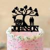 Grooms Cake Toppers Personalized Mr And Mr Under Palm Tree in Beach Black Acrylic Cake Toppers Mr Mr Silhouette Custom Last Name LGBT Two Men Gifts for Anniversary Party Palm Tree view 4