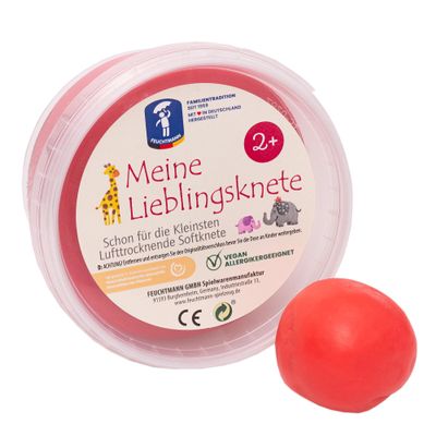 Feuchtmann My Favourite Edu Edition 500 g Children's Clay Red, Gluten-Free Play Clay Vegan, Non-Toxic Modelling Clay, Air-Drying