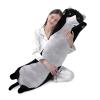 shangman Lovely Plush Cat Doll Cute Cartoon Soft Stuffed Kitten Pillow Long Throw Sleeping Pillow Doll Toy Valentines Day Gift for Kids Girlfriend (Black, 130cm/51.1in) view 1