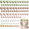 108 Pcs Balls Cake Topper DIY Cupcake Insert Foam Balloons for Cake Baking Wedding Anniversary Birthday Decoration(Matcha Green, Light Brown, Khaki,Multi Sizes) view 1