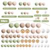 108 Pcs Balls Cake Topper DIY Cupcake Insert Foam Balloons for Cake Baking Wedding Anniversary Birthday Decoration(Matcha Green, Light Brown, Khaki,Multi Sizes) view 2