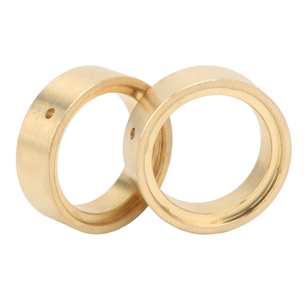 OUKENS 2Pcs RC Counterweight Wheel Rings, Heavy Brass High Strength Gold RC Internal Beadlock Ring for FMS 1/24 RC Crawler Car Model Upgrade Part