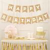 Hooqict Gold Happy Birthday Banner Sign for Backdrop Gold Happy Birthday Decorations for Women Men Kids 1st 2nd 3rd Party Supplies Wall Door Banner Garland Bunting Flag view 2
