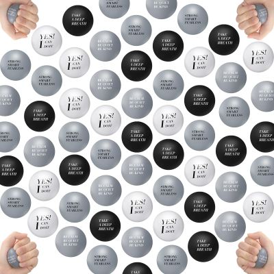 60 Pcs Motivational Stress Balls Inspirational Hand Exercise Stress Balls Fidget Toys for People Relieve Encouraging (Neutral Color)