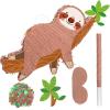 Sloth Piatas for Birthday Party Animal Piata with Stick, Blindfold, Confetti for Adults Birthday Baby Shower Party Supplies view 1